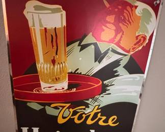Heineken "Votre Waiter" Advertising Metal Sign