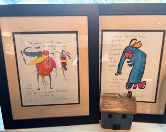 Framed & Matted Story People Prints " Angels of Mercy" & "Before Dawn" by Brian Andreas&nbsp;