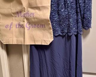 Alex Evenings Blue Lace Bodice Gown – Size 16