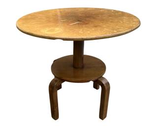 Small round bentwood mid century inspired occasional table