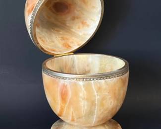 talian alabaster oversized hinged egg box