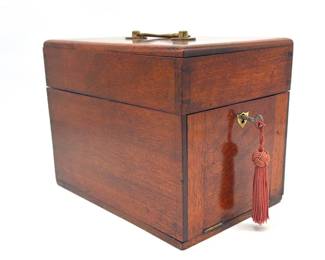 19th century walnut box, possibly travel decanter box
