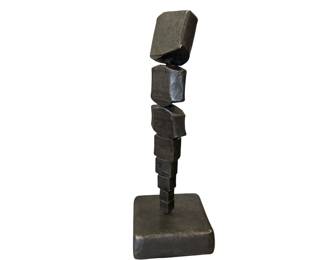 Original cubist style Iron “Vertebrae” sculpture by Lee Sauder (Virginia, b. 1961)