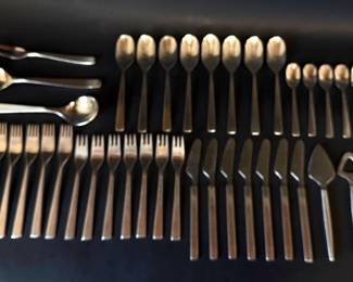 Modernist stainless steel flatware (2 sets)