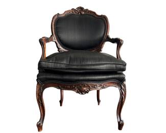 Louis XV style petite bergère with horsehair upholstery