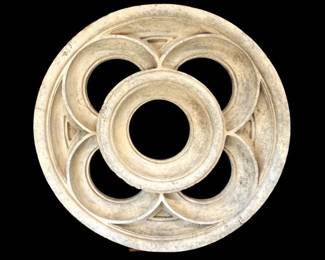 Cast stone finish decorative quatrefoil architectural element