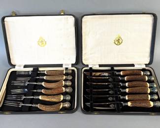 Harrison Fisher Sheffield "Stag" fork and knife sets