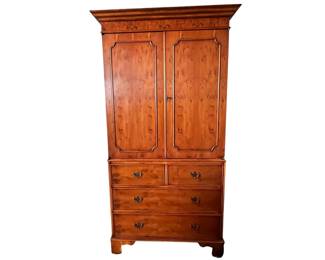 George III style fancy burled veneer linen press/armoire