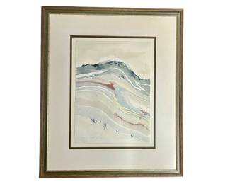 Framed original watercolor by Nancy Tuttle May (NC, b. circa 1940)