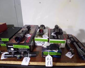 Several gun and spotting scopes