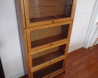 Reproduction Barrister bookcase. One piece-oak veneer.