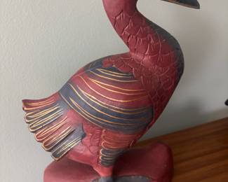 Wood Carved Hand Painted Duck Sculpture