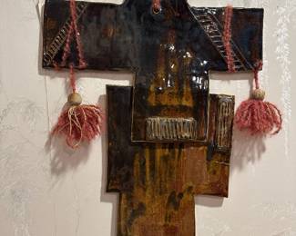 Japanese Brutalist Style Ceramic Wall Hanging