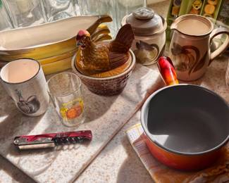 Descoware Belgium Orange Flame Enameled Cast Iron Sauce Pan