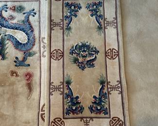 Dragon Motif Chinese Art Deco Rugs - 8.5' x 10.5' , 2.5' x 4.5'