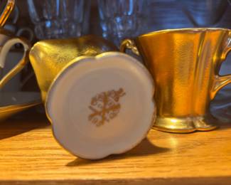 Pickard Gold Gilt Porcelain Sugar & Creamer Set