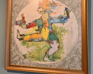 1970s Abstract Print "Papagino the Magic Flute" by Bjorn Wiinblad