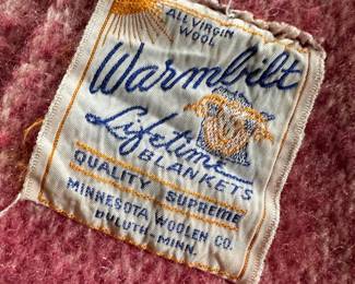 Warmbilt Lifetime Virgin Wool Pink Striped Blanket 