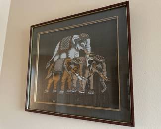 Elephant Thai Painting on Silk