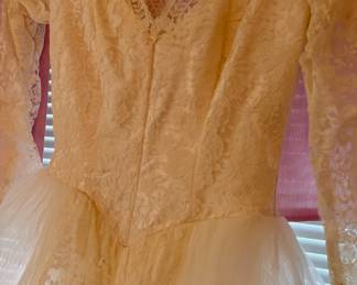 1940s Emma Domb Lace Tulle Wedding Dress