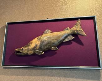  Maple Burl Wood Salmon Carving