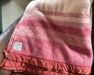 Warmbilt Lifetime Virgin Wool Pink Striped Blanket 