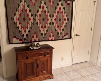 Another c.1890's hand woven NAVAJO Native American Antique Rug