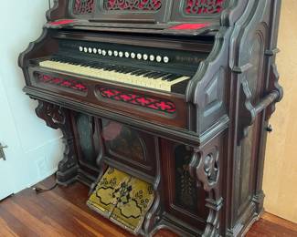 antique pump organ