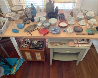 vintage and antique dishes, china sets, pottery, glassware