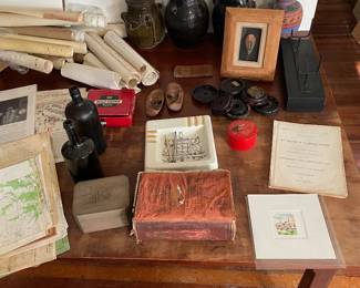 antiques, maps, books, art, pottery, bottles, etc (still setting up this area check back for more pictures)