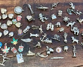 some of the hundreds of sterling charms