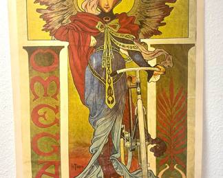 “Omega Bicycles” Poster featuring 1897 design by H Thiriet. 