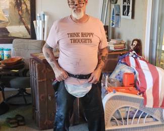 Size large men's leather chaps $100, size small woman's matching for $100( vest included) 