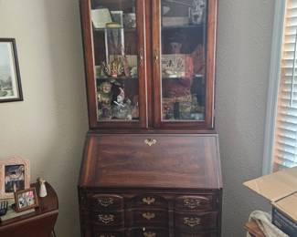 Vintage Kincaid curio secretary desk 