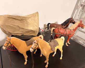 John West horses and covered wagon