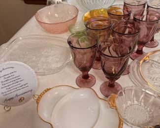 Vintage glasses and dishes