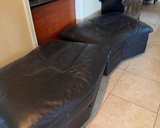 Leather ottomans