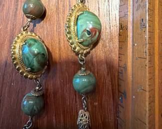 Miriam Haskell necklace with green stones