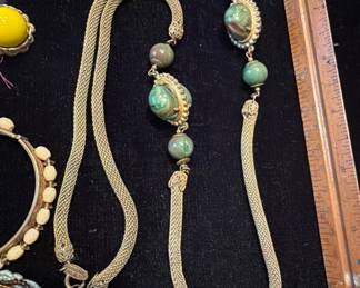 Miriam Haskell necklace with green stones