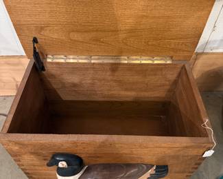 Duck trunk 26 " wide, 17 " high, 15" deep. $100.00