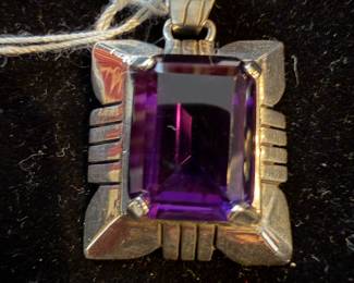 E Etsitty Amethyst & Sterling Pendant