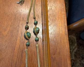 Miriam Haskell necklace with green stones