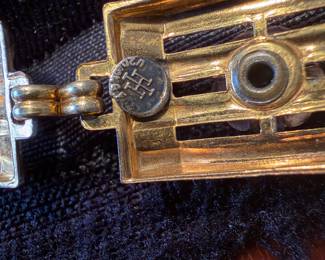 Hallmark on Bracelet with green stones