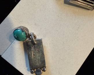 Sterling and turquoise pierced earrings
