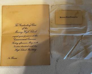 Murray High School Graduation Invitation from 1910