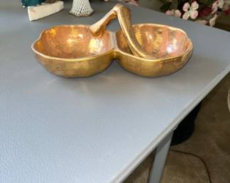 Gold Leaf Dish by Stangl 