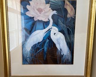 Large numbered print of egrets