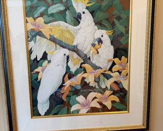 Large and numbered print of cockatiels