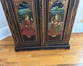 Hand painted Asia/ India mogul cabinet 