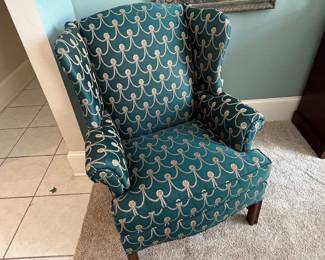 Brand new pair of green designer chairs 